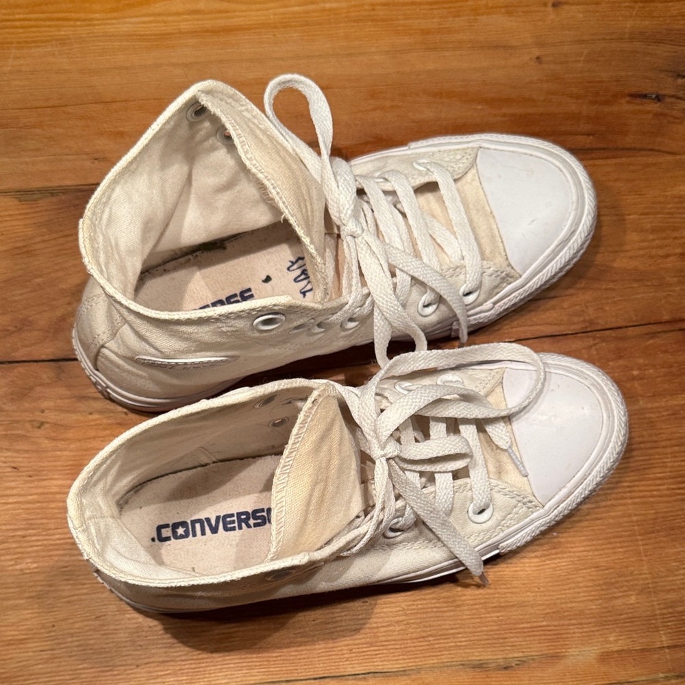 Converse Canvas High-Tops in Cream